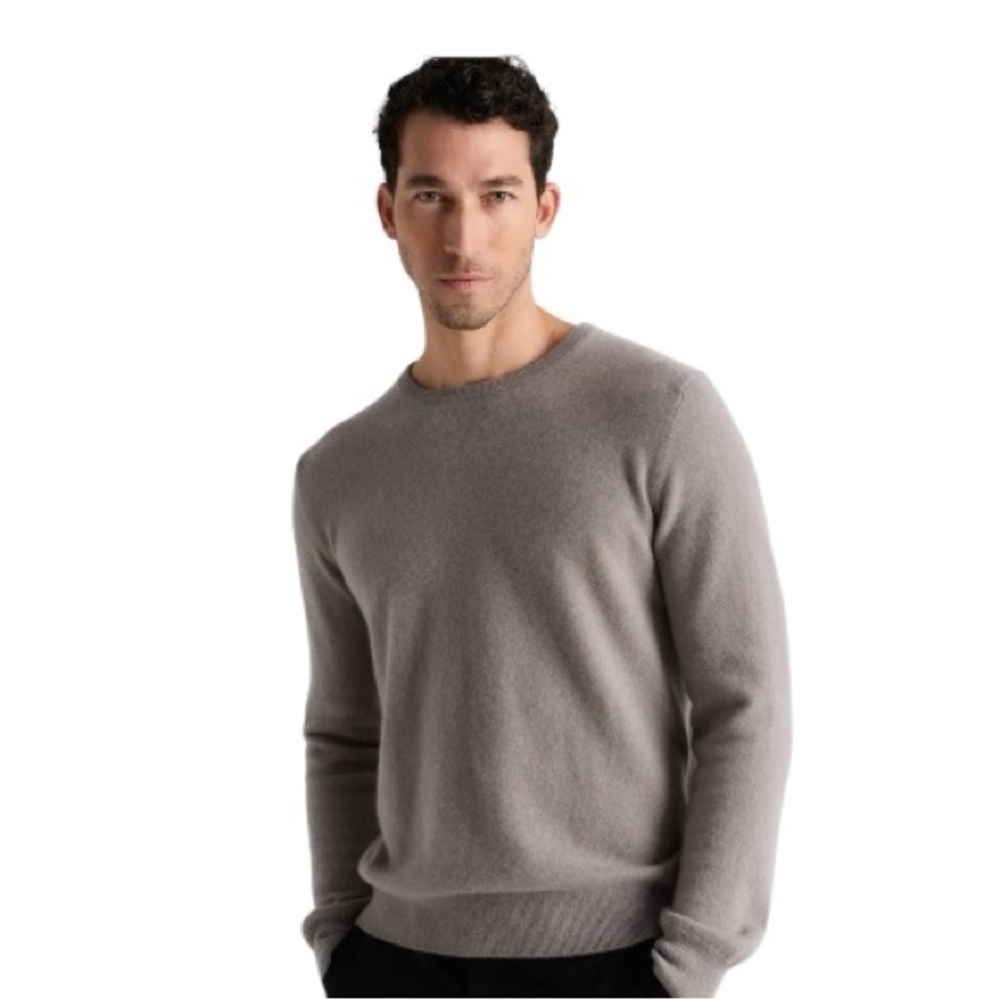 Quince Mongolian Cashmere Crewneck Sweater Medium Morel Grey NWOT